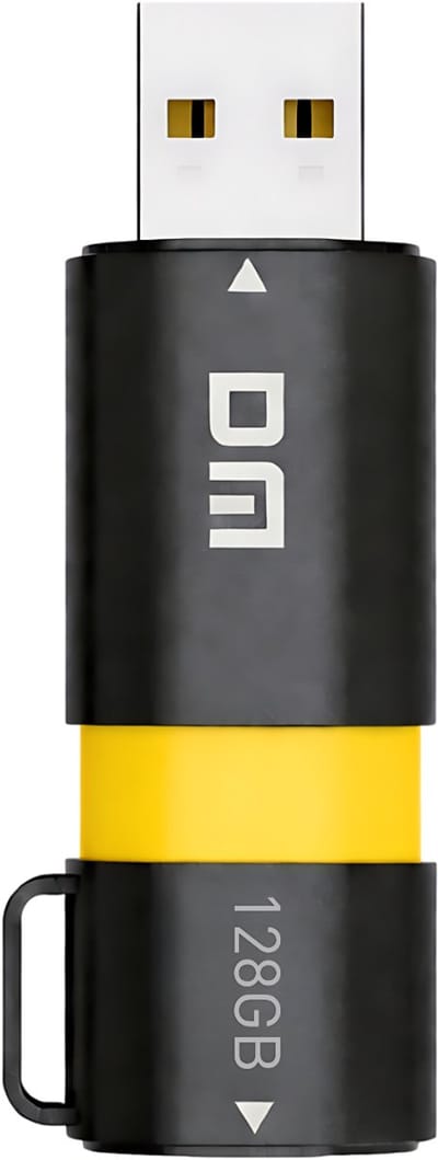 DM USB stick 128GB dual port USB-C - USB 3.2 OTG - Geel