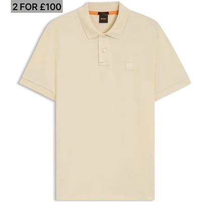 Boss Polo-shirt voor heren met Passenger Box-logo (Lichtgeel)