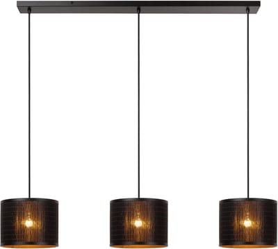 Lucide TAGALOG - Hanglamp - Ø 40 cm - 3xE27 - Zwart | Essential - Japandi