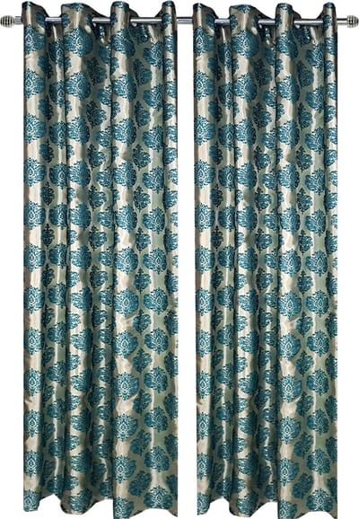 Kant en klaar Gordijn - Met ringen - 140x240 cm - Groen/Zilver Grijs
