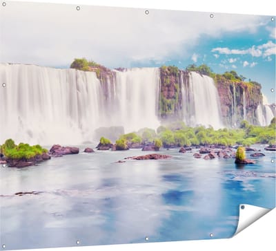 Gards Tuinposter Watervallen in Argentini� - 160x120 cm - Tuindoek - Tuindecoratie - Wanddecoratie buiten - Tuinschilderij
