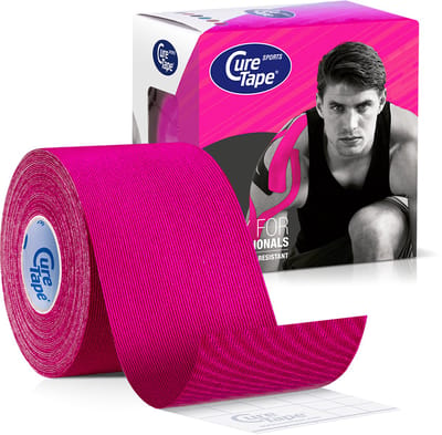 CureTape® Sports Roze - Kinesiotape - 25% extra kleefkracht - 5 cm x 5 m - cure tape extra strong - fysiotape - kinesiologie tape - elastische viscose met extra kleefkracht - geschikt voor sport