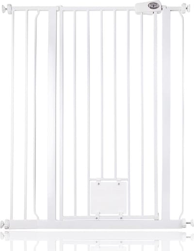 Bettacare Hoog Hek met Kattenluik, 87,9cm - 95,5cm, Wit, 104cm Hoog