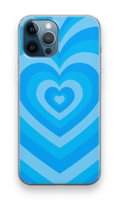 Case Company® - Hoesje geschikt voor iPhone 12 Pro hoesje - Hart Blauw - Soft Cover Telefoonhoesje - Bescherming aan alle Kanten en Schermrand