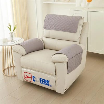 Hoofdsteunhoes voor Relaxfauteuil Bankhoezen Armhoezen voor Relaxfauteuil met Opbergzakken Fauteuilhoezen voor Woonkamer 1 Seat (3pcs )S