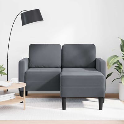 vidaXL - 2-zitsbank - met - ligstoel - L-vormig - 125 - cm - fluweel