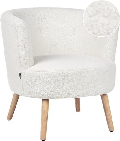 ODENZEN - Fauteuil - Wit - Bouclé