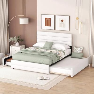 Tweepersoonsbed met Uittrekbaar Bed en Laden - 140 x 200 cm en 90 x 190 cm