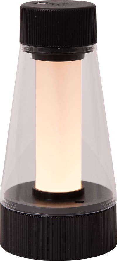 Lucide LORALI - Oplaadbare Tafellamp Binnen/Buiten - Accu/Batterij - Ø 7,7 cm - LED Dimbaar - 1x1,2W 2600K/3000K - IP44 - Zwart
