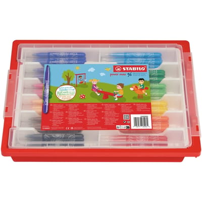 STABILO Power Max - Viltstift - Met Extra Dikke Punt 3,0 mm - 10 Kleuren - Schoolverpakking Met 140 Stuks