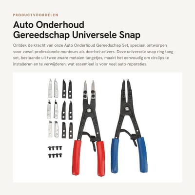 Dailygoods- Snap Ring Tang - Zware Universele Circlip Tang - Roestvrij Staal - Hoogwaardige Klikstang - Eenvoudige Bediening - Duurzaam Materiaal