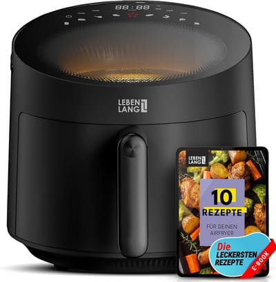 Hete Lucht Frituur - Airfryer Frituur - Gezond Koken - 8 Programma's - 5 Liter - Zwart