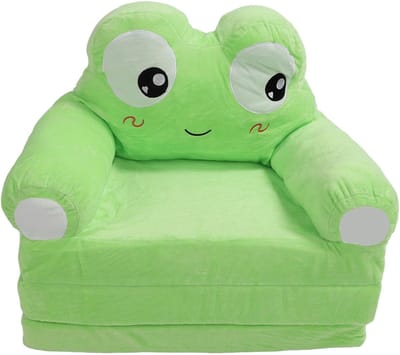 Kinderbank Kikker - Zitbank kind - Spelen en rusten - Opvouwbaar 2-in-1 ontwerp - 53 x 36 x 23 cm