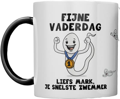 MOK | VADERDAG | SNELSTE ZWEMMER | GEPERSONALISEERD MET NAAM | ZWART