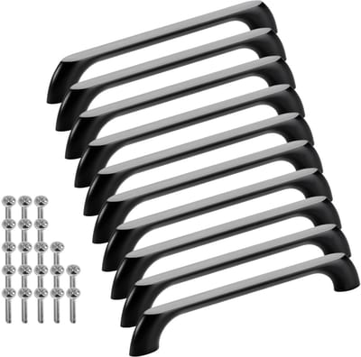 SOTECH 10 stuks meubelgrepen BLACKLINE VII BA 160 mm mat zwart (lengte 182 mm, breedte 11,5 mm, hoogte 27 mm) aluminium beugelgrepen
