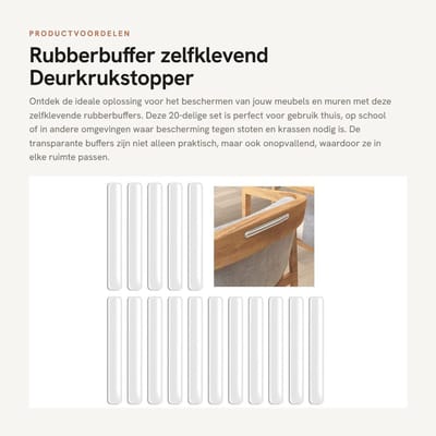 Dailygoods- Rubberbuffer 20 Stuks - Zelfklevend - Siliconenbuffer - Demping - Geluiddemping - Transparant - Duurzaam - Stootrand