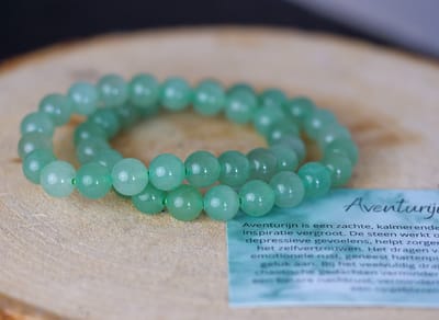 Aventurijn Armband 8mm, Groen Aventurijn, edelsteen - Perfect cadeau voor vrouwen - Inclusief uitleg - Spiritueel - Aventurine - Creativiteit - Inspiratie - Beter Slapen - Ontspanning - 100% NATUURLIJK