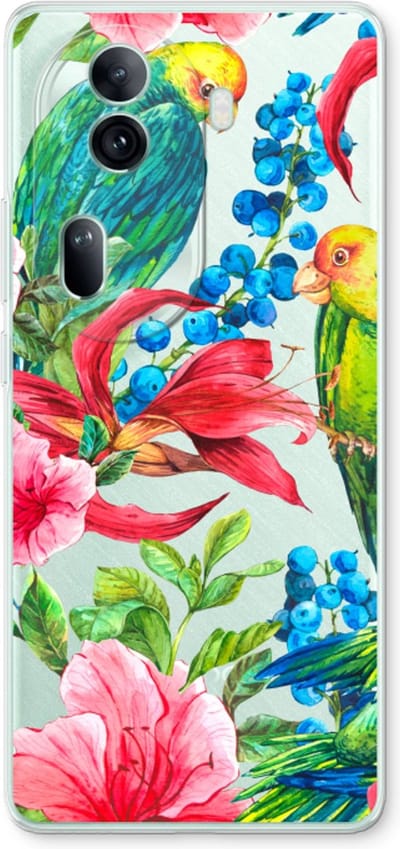 Case Company® - Hoesje geschikt voor Oppo Reno 11 Pro hoesje - Papegaaien - Soft Cover Telefoonhoesje - Bescherming aan alle Kanten en Schermrand