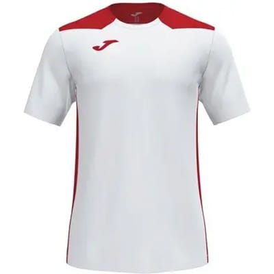Joma Championship VI Shirt Korte Mouw Kinderen - Wit / Rood | Maat: 128-140