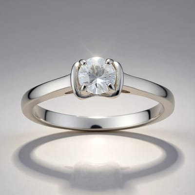 Cavill - Zilveren Ring 925 Sterling Geplatineerd - 0,523 ct Ronde Briljant Cambodjaanse Zirkoon - Elegant Tijdloos Design Damenring