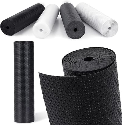 Anti-Stick Keukenlade Mat - Waterdichte en Antislip Lining voor Koelkast en Lades (Zwart, 60cm x 610cm)