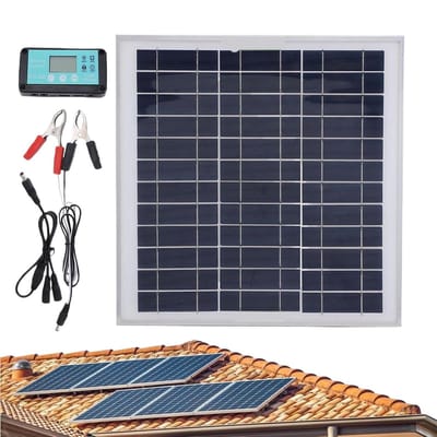 Zonnepaneel Set - Druppellader Onderhouder - Energie Opladen - Weerbestendige Controller - 100W Vermogen - Zwart