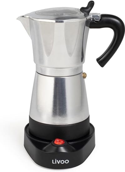Elektrisch Italiaans Koffiezetapparaat 300ml - 6 Kopjes, 480W met Warmhoudfunctie