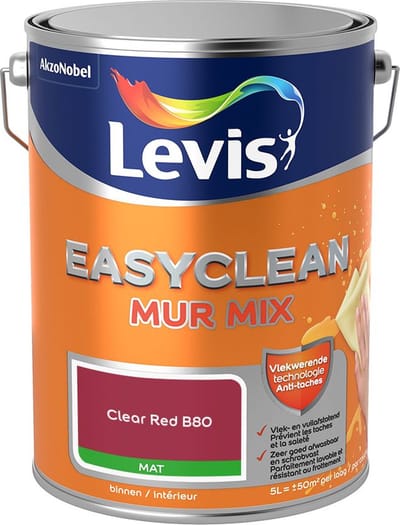 Levis - Easyclean Mur Mat Mix - Clear Red B80 - Mengverf - 5 L