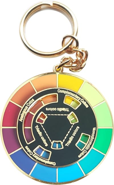 emaille, draaiend wiel, Kerstmis, kunst, pin, rugzak, revers, Kawaii-pins (kleurencirkel-sleutelhanger), metaal, geen edelsteen