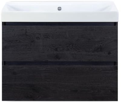 Maxx XL Badmeubelset 80 cm - Black Oak - Wastafel Just Zonder Kraangat
