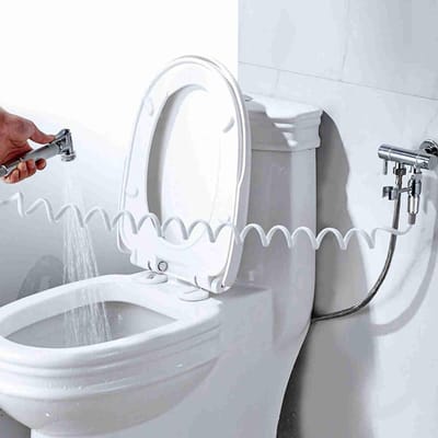 Flexibele Telescopische Douche Slang voor Water Sanitaire Toilet Bidet Spuitpistool - 200 cm in Wit, Ideaal voor Badkamer en Douchegebruik