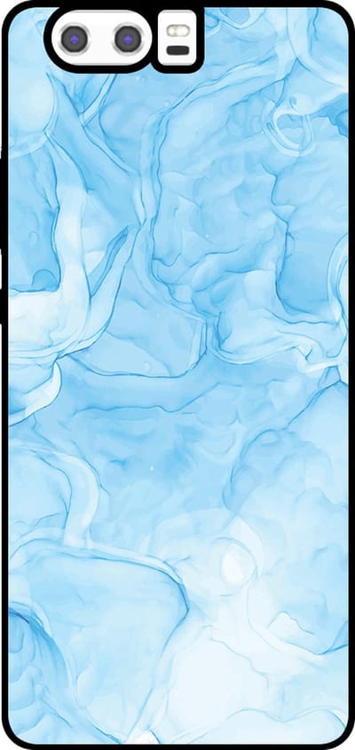 Smartphonica Telefoonhoesje Geschikt voor Huawei P10 met marmer opdruk - TPU backcover case marble design - Lichtblauw geschikt voor Huawei P10