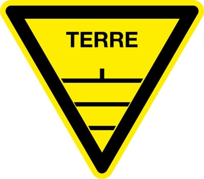 Waarschuwingssticker terre 100 mm