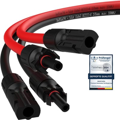 2 Meter Zonnepaneel Verlengkabel 6mm² UV-bestendig IP68 Fotovoltaïsch