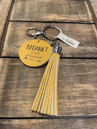 Sleutelhanger /Tashanger +Tassel / Kwast Bedankt