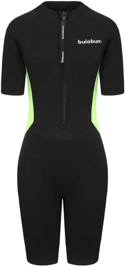 Bovista Wetsuit Dames - Swimsuit - Shorty - Surfpak - Duikpak - Lange Mouw - Zwemsuit - Zwart - XS
