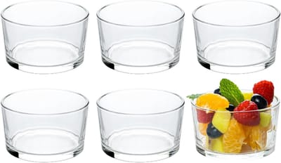 glazen schaalset, 6 stuks 220 ml heldere schaaltjes voor desserts, dips, sauzen, antipasti, yoghurt & noten