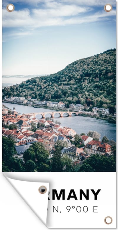 Schuttingposter Duitsland - Heidelberg - Zomer - 100x200 cm - Tuindoek