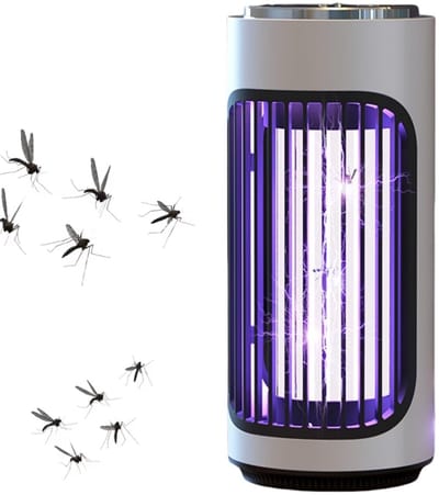 Muggenlamp - Draagbare muggenlamp voor huishoudelijk gebruik - 360°Antimuggen lamp - Elektrische UV insectendoder - Muggenvanger - Insectenlamp - Insectenvanger - Muggenmoordenaarlamp Voor Thuis, Keuken, Restaurant, Bakkerij, Balkon, Terras -Wit