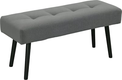 HOMCOM Bank voor aan het voeteneind van het bed Polyester, Staal 100L x 36B x 45H cm Grijs