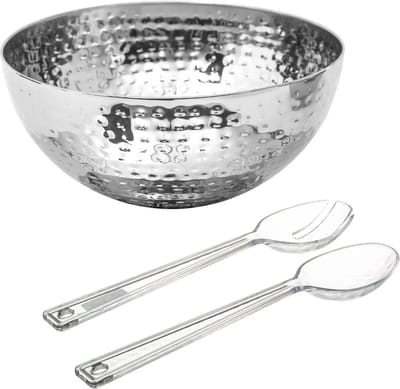 Secret de Gourmet Slakom/serveerschaal en slacouvert - RVS - D29 cm