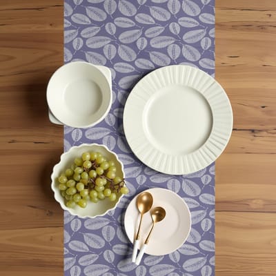 ABAKUHAUS Tafelloper – 40x300 cm – Mauve/Wit