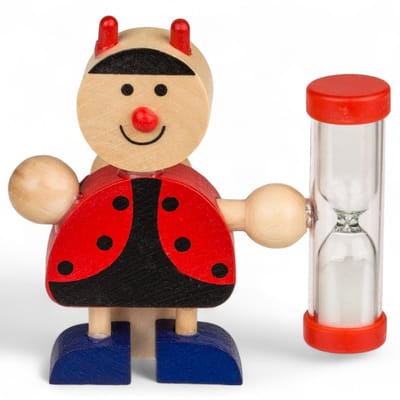 Dailygoods- Tandenborstelhouder met Zandloper - Houten Tandenborstelhouder - Grappige Dierenfiguren - Educatief en Decoratief - 3 Minuten Timer - Kindvriendelijk Ontwerp - Tandenborstelstandaard