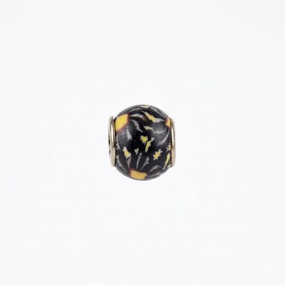 Quiges - Klei - Kraal - Bedels - Zwart - met - Geel - Bead Past op alle bekende merken - armband