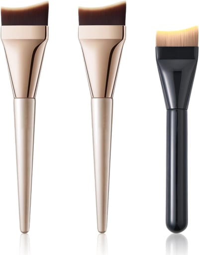 3-delige foundationborstel, platte foundation-borstel, contourfoundations, make-upborstels, concealer-borstels, vloeibare crèmepoederapplicator, precisie-make-upgereedschap voor onberispelijk