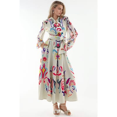 Florale Print Maxi A-Lijn Jurk