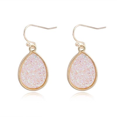 Jomide Oorhangers - Steen Waterdrop Glitter - Wit