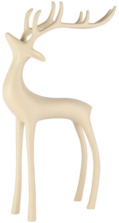 Dekoratief | Deco hert staand, cr?me, aluminium, 25x7x36cm | A258144