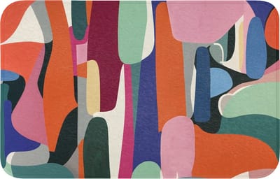 WC mat 80x50 cm - Antislip - Vormen - Ritmisch - Kleuren - Abstract - Toiletmat - Vloermat - Douchemat - Toilet tapijt - Toiletmatten