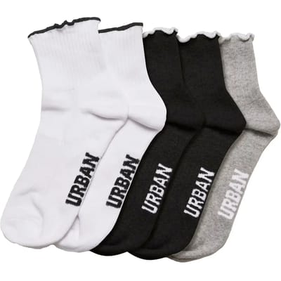Urban Classics - Girly Small Edge 4Pack Sokken - 35/38 - Multicolours